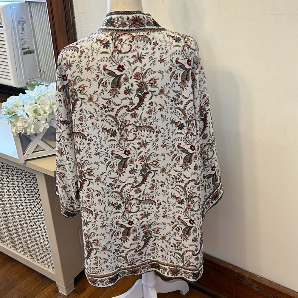 Max Studio multi colored floral open kimono Size S EUC - Picture 2 of 10